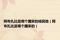 阿布扎比是哪个国家的殖民地（阿布扎比是哪个国家的）