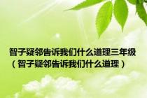 智子疑邻告诉我们什么道理三年级（智子疑邻告诉我们什么道理）