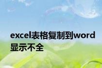 excel表格复制到word显示不全
