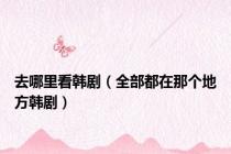 去哪里看韩剧（全部都在那个地方韩剧）