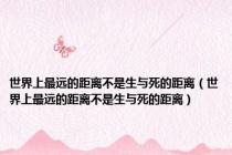世界上最远的距离不是生与死的距离（世界上最远的距离不是生与死的距离）