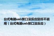 台式电脑usb接口没反应鼠标不能用（台式电脑usb接口没反应）