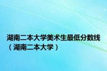 湖南二本大学美术生最低分数线（湖南二本大学）