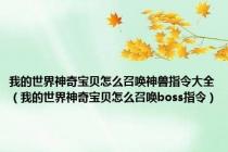 我的世界神奇宝贝怎么召唤神兽指令大全（我的世界神奇宝贝怎么召唤boss指令）