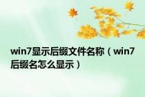 win7显示后缀文件名称（win7后缀名怎么显示）