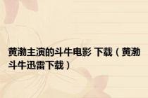 黄渤主演的斗牛电影 下载（黄渤斗牛迅雷下载）