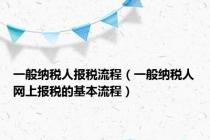 一般纳税人报税流程（一般纳税人网上报税的基本流程）