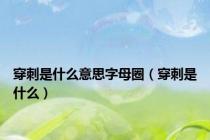 穿刺是什么意思字母圈（穿刺是什么）