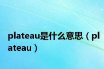 plateau是什么意思（plateau）