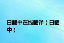 日翻中在线翻译（日翻中）