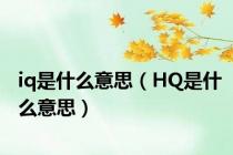 iq是什么意思（HQ是什么意思）