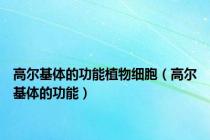高尔基体的功能植物细胞（高尔基体的功能）