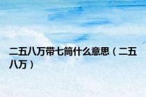 二五八万带七筒什么意思（二五八万）