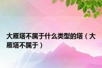 大雁塔不属于什么类型的塔（大雁塔不属于）