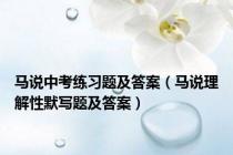 马说中考练习题及答案（马说理解性默写题及答案）