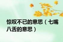 惊叹不已的意思（七嘴八舌的意思）