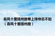 春风十里扬州路卷上珠帘总不如（春风十里扬州路）