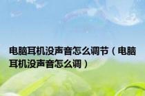 电脑耳机没声音怎么调节（电脑耳机没声音怎么调）