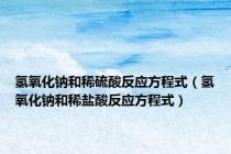 氢氧化钠和稀硫酸反应方程式（氢氧化钠和稀盐酸反应方程式）
