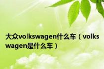 大众volkswagen什么车（volkswagen是什么车）