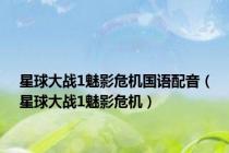 星球大战1魅影危机国语配音（星球大战1魅影危机）