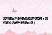 流程图的判断框必须是和否吗（流程图中表示判断框的是）