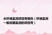 水环境监测项目有哪些（环境监测一般定期监测的项目有）