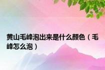 黄山毛峰泡出来是什么颜色（毛峰怎么泡）