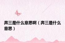 奔三是什么意思啊（奔三是什么意思）