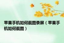 苹果手机如何截图录屏（苹果手机如何截图）