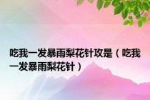 吃我一发暴雨梨花针攻是（吃我一发暴雨梨花针）