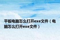 平板电脑怎么打开exe文件（电脑怎么打开exe文件）