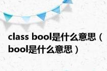 class bool是什么意思（bool是什么意思）