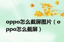 oppo怎么截屏图片（oppo怎么截屏）