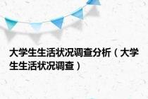 大学生生活状况调查分析（大学生生活状况调查）