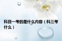 科目一考的是什么内容（科三考什么）