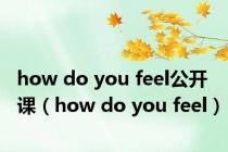how do you feel公开课（how do you feel）