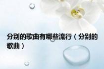分别的歌曲有哪些流行（分别的歌曲）