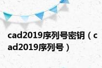 cad2019序列号密钥（cad2019序列号）