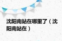沈阳南站在哪里了（沈阳南站在）