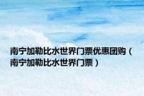 南宁加勒比水世界门票优惠团购（南宁加勒比水世界门票）