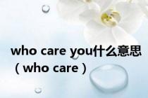 who care you什么意思（who care）