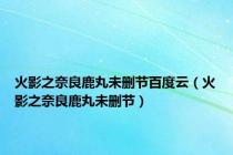 火影之奈良鹿丸未删节百度云（火影之奈良鹿丸未删节）