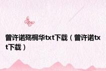 曾许诺殇桐华txt下载（曾许诺txt下载）