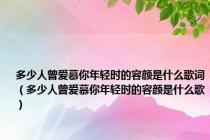 多少人曾爱慕你年轻时的容颜是什么歌词（多少人曾爱慕你年轻时的容颜是什么歌）