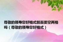 尊敬的领导您好格式前面要空两格吗（尊敬的领导您好格式）