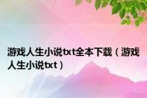 游戏人生小说txt全本下载（游戏人生小说txt）