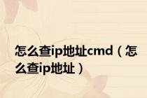 怎么查ip地址cmd（怎么查ip地址）