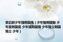 梁启超少年强则国强（少年智则国智 少年富则国富 少年强则国强 少年独立则国独立 少年）