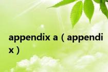 appendix a（appendix）